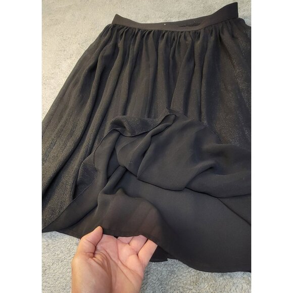 Old Navy Pleated Black Skirt with Gold Shimmer - Picture 4 of 11
